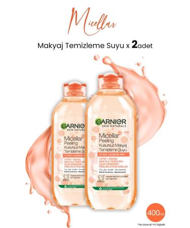 Garnier Micellar Perfect Make-Up Cleansing Water Peeling 400 ml x 2 Pieces
