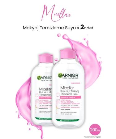 Garnier Micellar Perfect Make-Up Remover Water 200 ml x 2 Pieces