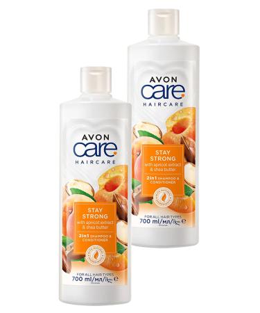 Avon Care Apricot and Shea Extract Shampoo and Conditioner 700 Ml. Duo Set