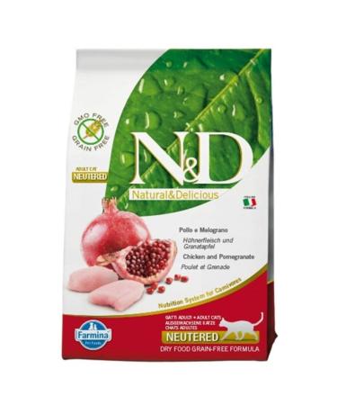 N & D Grain-Free Sterilized Chicken & Pomegranate Cat Food 5 kg (Original Product)