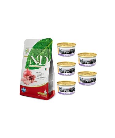 N & D Chicken Pomegranate Cat Food 1.5 kg Proplan Junior Canned 5 Pieces