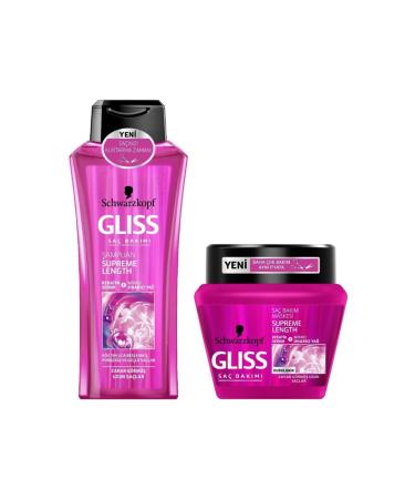 Gliss Supreme Length Shampoo 525ml + Hair Care Mask 300ml