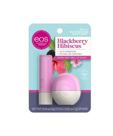 Eos Blackberry Hibiscus Stick 4g. & Sphere Lip Balm 7g. 2 Pack