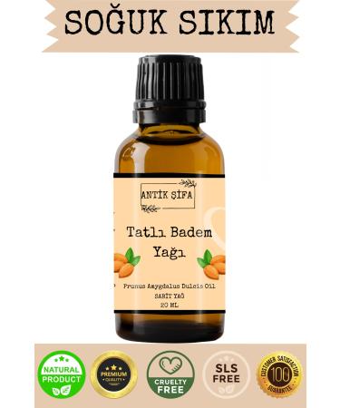 Ancient Healing 0 Pure Sweet Almond Oil - 20 ml (COLD PRESSED) - undiluted Natural