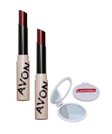 Avon Tinted Lip Balm Plum 2 Pieces + Lovider Pocket Mirror