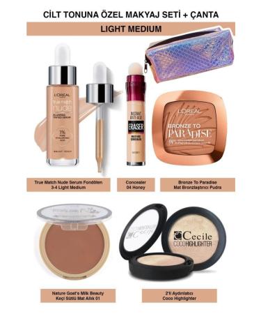 L'Oreal Paris Loreal True Match Nude Serum Foundation Wheat Skin Makeup Set