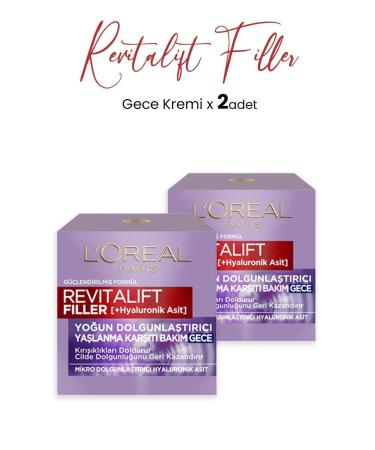 L'Oreal Paris Loreal Paris Revitalift Filler Anti-Aging Cream Night 50 ml x 2 Pcs