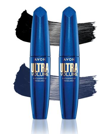 Avon Ultra Volume Waterproof Blue and Black Mascara Bundle