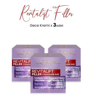 L'Oreal Paris Revitalift Filler Anti-Aging Cream Night 50 ml x 3 Pcs
