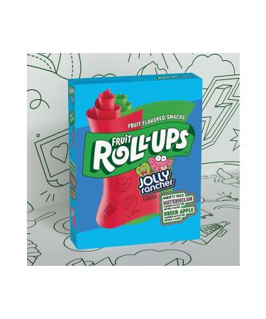 General Mills Fruit Roll-Ups Fruit Flavored Snacks Jolly Rancher Green Apple & Watermelon 20 Count 283gr - Buy Online on GoSupps.com