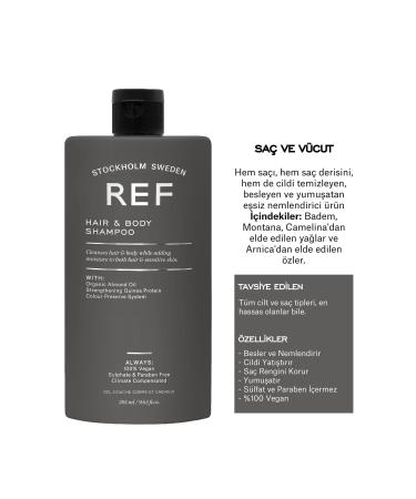 REF STOCKHOLM Hair & Body Shampoo 285 Ml Moisturizing Strengthening Hair and Body Shampoo