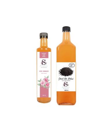 Suheylaana Natural Rose Vinegar 500 Ml - Natural Black Cumin Vinegar 1000 Ml