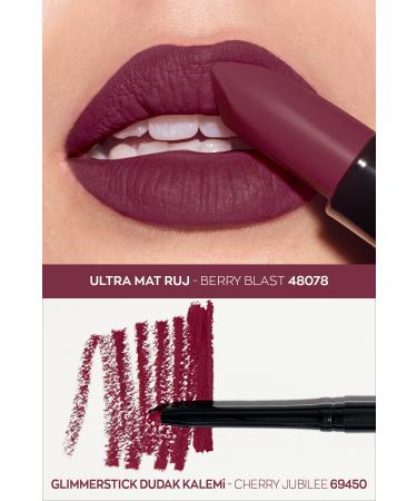 Avon Ultra Matte Lipstick Berry Blast And Glimmerstick Lip Pencil Chery Jubilee Pack - Buy Online on GoSupps.com