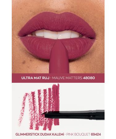 Avon Ultra Matte Lipstick Mauve Matters and Glimmerstick Lip Pencil Pink Bouquet Bundle - Buy Online on GoSupps.com
