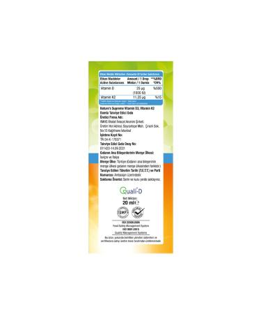 Natures Supreme Vitamin D3 K2 20 ml Drops - Buy Online on GoSupps.com