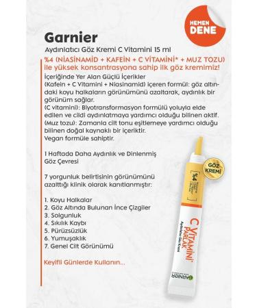 Garnier Brightening Eye Cream Vitamin C 15 ml - Buy Online on GoSupps.com