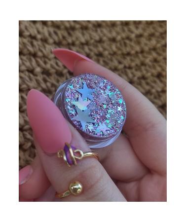 hbtasarim Glitter Gel Eyeshadow Glitter Eyeshadow Lilac Hair-face Glitter Magic Box Lilac Shiny Glitter