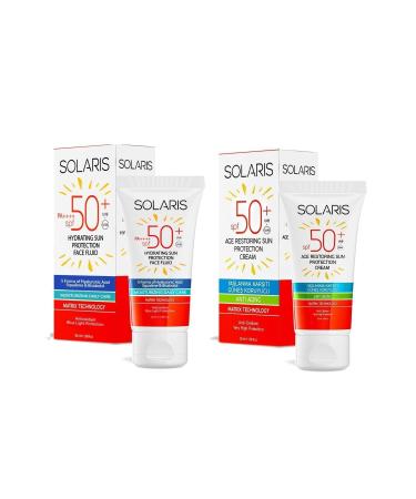 SOLARIS Sun Cream For All Skin Types Spf 50 (50 ML) And Anti-Aging Sun Cream Spf 50 (50 ML) - Buy Online on GoSupps.com