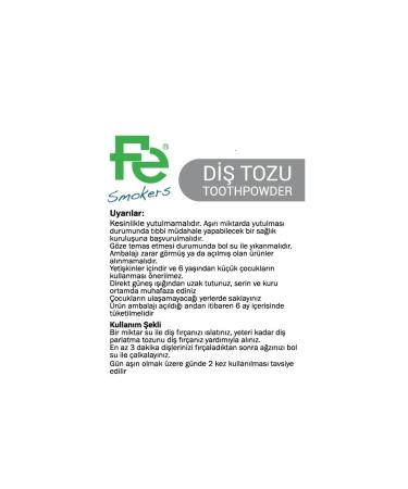 Fe Tooth Powder Mint / Smokers 50 gr - Buy Online on GoSupps.com