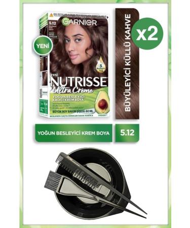 Garnier Nutrisse Ultra Cream Hair Dye 5.12 FASCINATING ASHY X2 DYEING SET