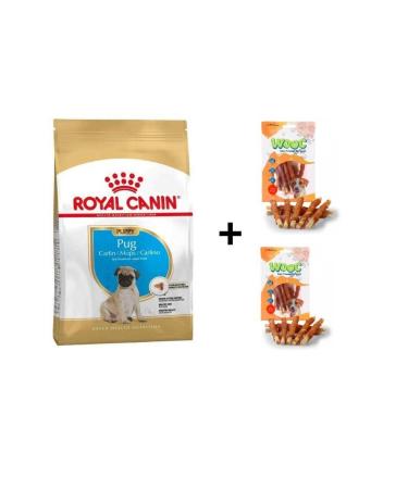 Royal Canin Pug Junior Puppy Food 1.5 kg + 2 Wooc Rewards 80 Gr
