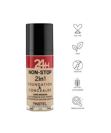 Pastel 24h Non-stop 2in1 Foundation & Concealer - Foundation & Concealer 604 Vanilla - Buy Online on GoSupps.com