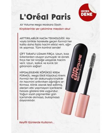 L'Oreal Paris Loreal Paris Air Volume Mega Mascara Black - Buy Online on GoSupps.com