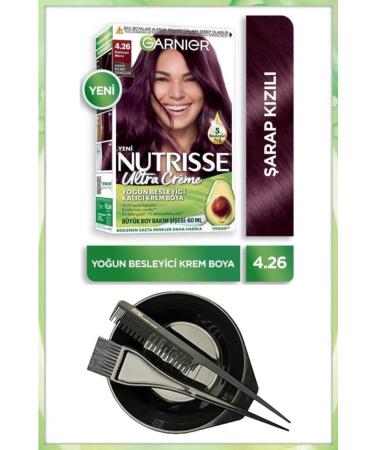 Garnier Nutrisse Ultra Cream Hair Dye 4.26 EGGPLANT PURPLE DYEING SET