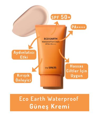 The Saem Waterproof Sunscreen 50 gr - Eco Earth Waterproof Sun Cream Spf 50 And Pa