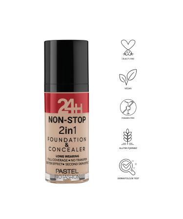 Pastel 24h Non-stop 2in1 Foundation & Concealer - Foundation & Concealer 605 Warm - Buy Online on GoSupps.com
