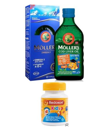 Mollers Mollers Tutti Frutti Omega 3 Fish Oil 250 ml + Redoxon Kids 60 Chewable Tablets