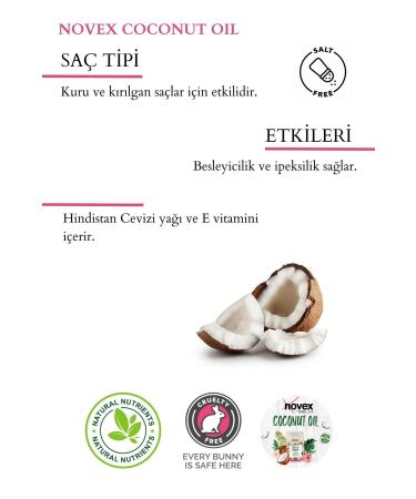 NOVEX Coconut Oil - Nourishing and Anti-Breakage Repairing Coconut Oil Hair Conditioner 300ml - Buy Online on GoSupps.com