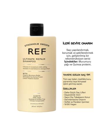REF STOCKHOLM Ultimate Repair Shampoo 285 Ml Repairing and Nourishing Care Shampoo for Damaged Hair - Buy Online on GoSupps.com