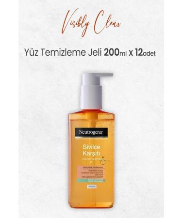 Neutrogena Visibly Clear Anti-Acne Oil-Free Facial Cleansing Gel 200 ml x 12 Pcs