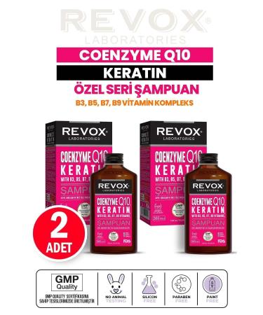 Revox Coenzyme Q10 Keratin Vitamin Complex Strengthening Renewing Deep Nourishing Shampoo 2 Pieces