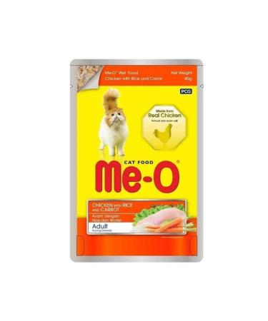 Meo Adult Jelly Chicken and Carrot Adult Canned Cat Food 80 Gr