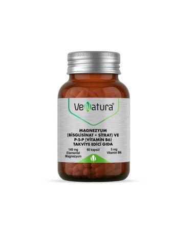 Venatura Magnesium (Bisglycinate+Citrate) and P5P (Vitamin B6) 60 Capsules