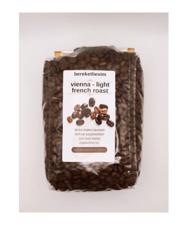 BereketliEvim 1 Kg Black Roast Coffee Beans Vienna - Light French Roast Brazilian Cherry 0 Arabica
