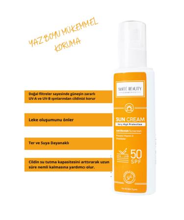 SANTE BEAUTY Spf 50+ Sun Cream - High Protection Sun Cream for All Skin Types 100 Ml