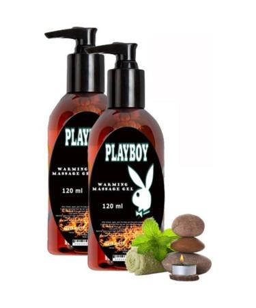 Playboy Warming Massage Gel 2 Pieces 120 ml Heating Relaxing Lubricating Whole Body Massage Gel