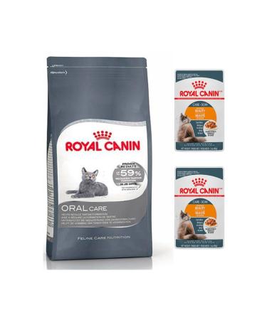 Royal Canin Oral Care 1.5 Kg Adult Cat Food + Beauty Sensitive Cats 2 Wet Food