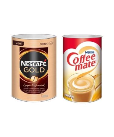 Nestle Nescafe Gold 900 Gr Tin Box + Coffee Mate 2 Kg Tin Box