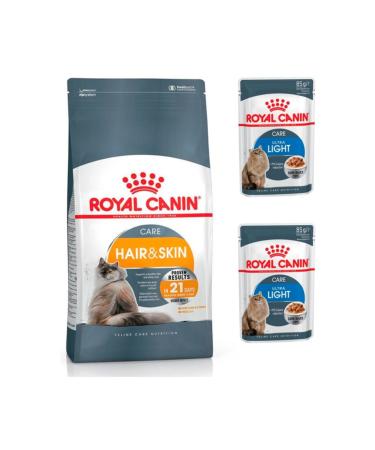 Royal Canin Adult Hair&Skin Care Hair Beauty Cat Food 2 kg + Ultra Light Wet Food 2 Pieces (original)