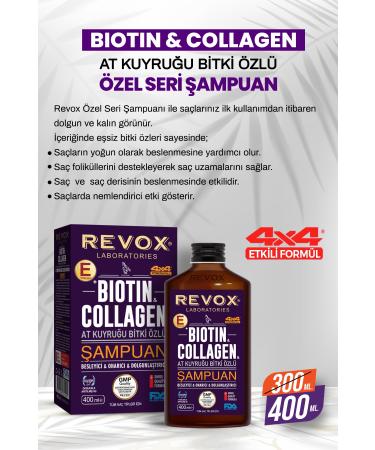 Revox Biotin Collagen Horsetail Plant Extract Anti-Hair Loss Fast Growth Plumping Shampoo 2 Pieces - Buy Online on GoSupps.com