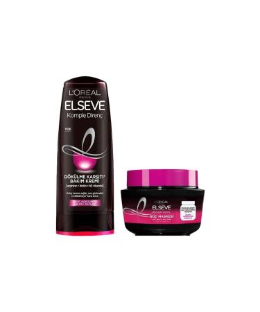 L'Oreal Paris Elseve Complete Resistance Anti-Hair Loss Care Cream 360ML + Anti-Hair Loss Power Hair Mask 300ML Set of 2