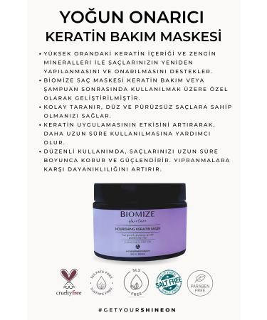 Biomize Nourishing & Repairing and Caring Intensive Keratin Hair Care Mask - Buy Online on GoSupps.com
