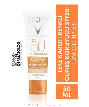 Vichy Capital Soleil Spf 50+ Anti Dark Spots Tinted Sun Cream 50 Ml.