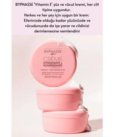 BYPHASSE Vitamin-E Moisturizing Cream for Face Body and Hands 250ml - Buy Online on GoSupps.com