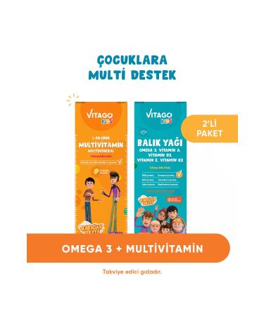 Vitago 2 Pack Kids Fish Oil + Multivitamin Syrup