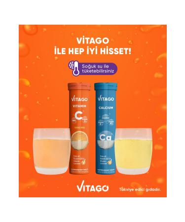 Vitago 2 Pack - Vitamin C + calcium 20 Effervescent Tablets - Buy Online on GoSupps.com